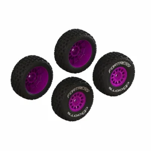 dBoots FORTRESS Glued Tire Set - Purple (2 Pairs)