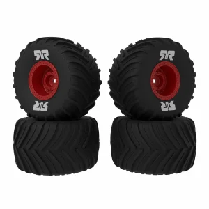 dBoots Chevron MT Tire Set Glued - Red (2 Pairs): GROM