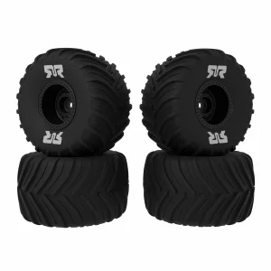 dBoots Chevron Mounted Tire Set Glued - Black (2 Pairs): GROM