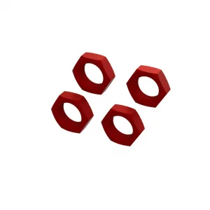 Aluminium Wheel Nut 24mm (Red) (4)