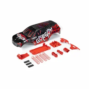 GORGON Painted Decaled Trimmed Body Set - Black / Red