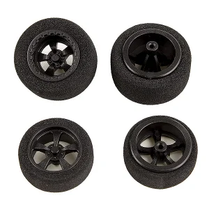 Team Associated Dr28 Wheels + Tyres Mounted (F + R) Black