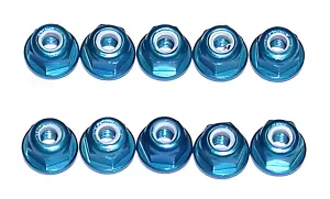 Associated Factory Team M3 Locknuts - Blue Aluminium (10)