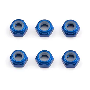 Associated Factory Team M3 Locknuts - Blue Aluminium
