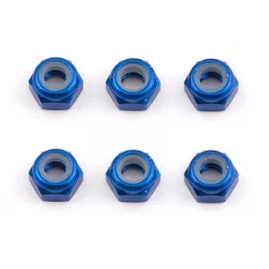 Associated Factory Team M3 Locknuts - Blue Aluminium