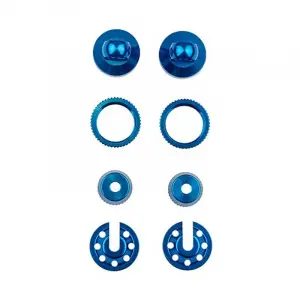 Team Associated 6X6 Aluminium Shock Caps/Collars/Spring Cups - Blue