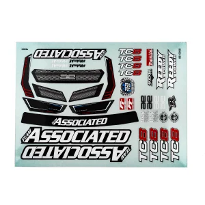 Team Associated TC8 Decal Sheet