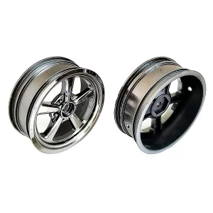 Team Associated DR10 Drag Front Wheels Black Chrome