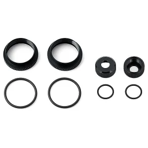 Team Associated 16mm Shock Collar + Seal Retainer Set - Black
