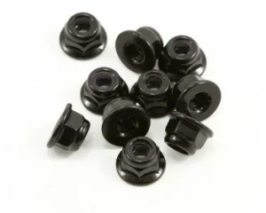 Axial M4 Nylon Locking Flanged Hex Nut (Black) (10)