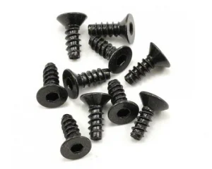 Axial M3x8mm Hex Socket Tapping Flat Head (Black) (10)