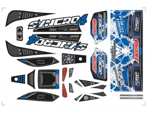 Team Corally Body Decal Sheet Syncro 4 Blue 1Pc