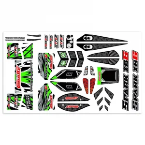 Team Corally Body Decal Sheet Spark Xb6 Green - 1Pc