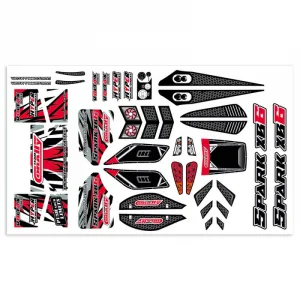 Team Corally Body Decal Sheet Spark Xb6 Red 1Pc