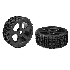 Corally Off-Road 1:8 Buggy Tires Xprit Glued On Black Rims 1