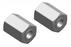 Corally Wheel Hex Adapter - Front - Aluminium - 2 Pcs