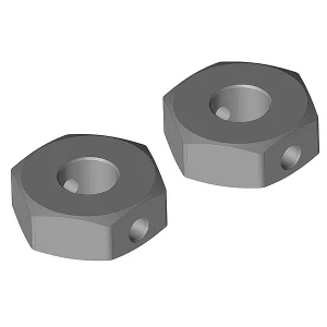 Corally Wheel Hex Adapter - Rear - Aluminium - 2 Pcs