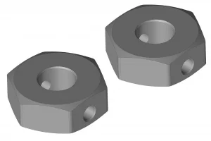 Corally Wheel Hex Adapter - Rear - Aluminium - 2 Pcs