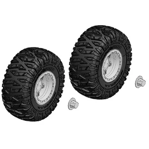 Corally Tire And Rim Set - Truck - Chrome Rims - 1 Pair