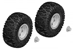 Corally Tire And Rim Set - Truck - Chrome Rims - 1 Pair