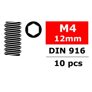 Corally Steel Set Screws M4 X 12mm Hex 10 Pcs