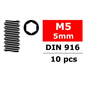 Corally Steel Set Screws M5 X 5mm Hex 10 Pcs