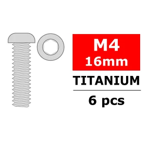 Corally Titanium Screws M4 X 16mm Hex Button Head 6