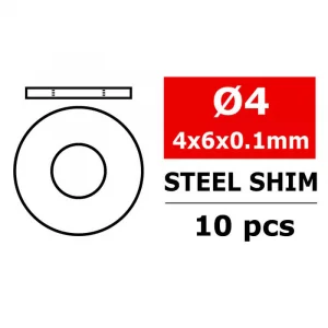 Corally Steel Metric Shim 4X6X0 - 1mm 10 Pcs