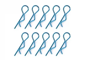 Corally Body Clips - 45 Bent - Medium - Blue - 10 PC