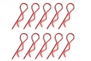 Corally Body Clips - 45 Bent - Large - Red - 10 Pcs