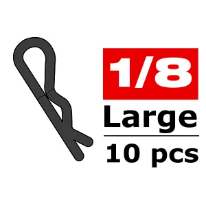 Corally Body Clips - 45 Bent - Large - Black - 10 Pcs
