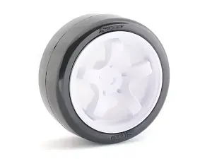 Sweep D-High End Compound Mini Tyres Pre Glued 28Deg On White Wheels (4)