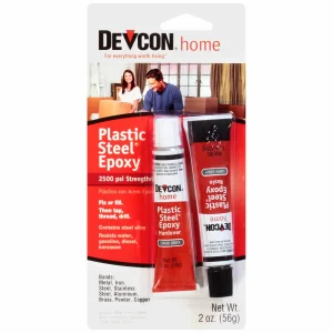 Devcon 2oz Plastic Steel Epoxy (2x 1oz Tubes, Carded)