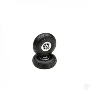 Dubro 1-3/4in Diameter Chrome Treaded Wheels (2 pcs)