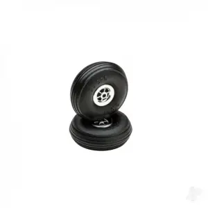 Dubro 2in Diameter Chrome Treaded Wheels (2 pcs)
