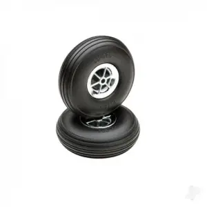 Dubro 2-3/4in Diameter Chrome Treaded Wheels (2 pcs)