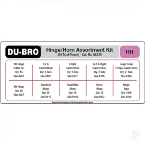 Dubro Hinges + Horns Assortment Kit (84 pcs set)