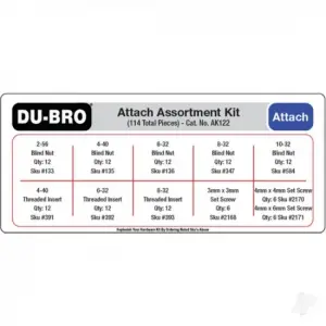 Dubro Attachments Assortment Kit (114 pcs set)