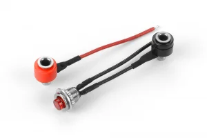 Hudy Set Of Black, Red + Black Cable With Red Button Switch