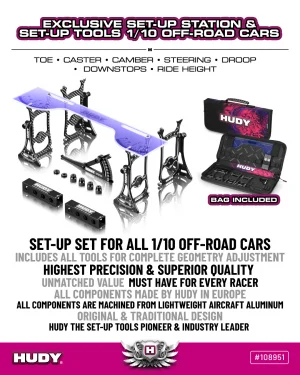Hudy Set Up Station And Set Up Tools With Carrying Bag - 1:10 Off-Road Cars