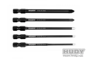 Hudy Power Tool Tip Set - 2.0, 2.5, 3.00mm + 4.0, 5.8 Phillips