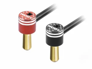 Hudy Aluminium Bullet Plug Black And Red With 5mm Golden Bullets - Set