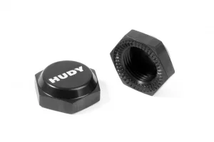 Hudy Aluminium Wheel Nut With Cover - Ribbed (2)