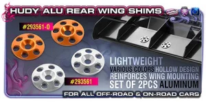 Hudy Aluminium Rear Wing Shim - Orange (2)