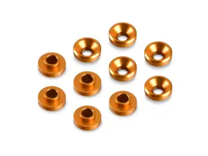 Hudy Aluminium Countersunk Servo Shim - Orange (10)