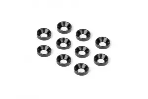 Hudy Aluminium Countersunk Shim - Black (10)