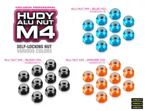 Hudy Aluminium Nut M4 - Black (10)