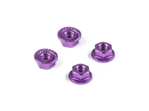Hudy Aluminium Nut M4 With Serrated Flange - Violet (4)