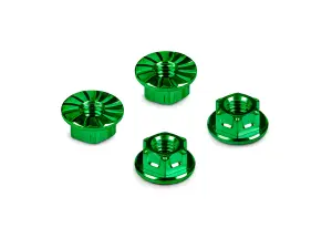 Hudy Titanium Nut M4 With Serrated Flange - Green (4)