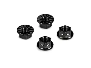 Hudy Titanium Nut M4 With Serrated Flange - Black (4)